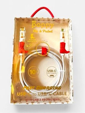 XO Poppy USB-C Fast 10 Feet Red Cowboy Boot Charging Cable